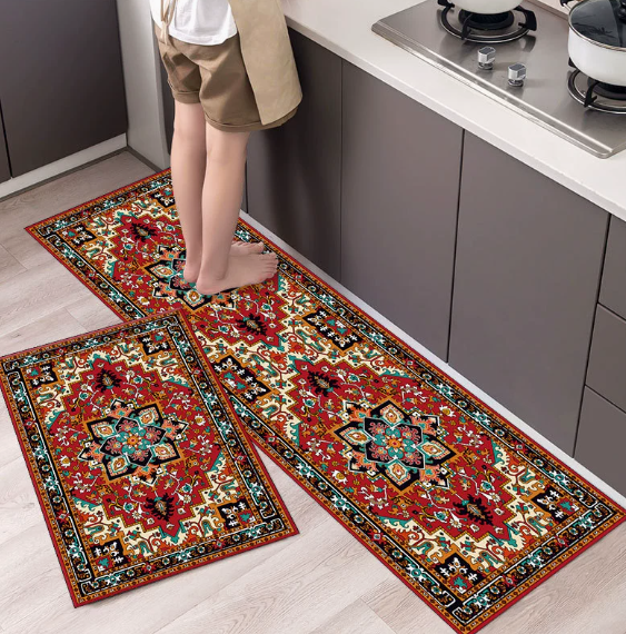 Non-slip textured textile kitchen mat | Velzora