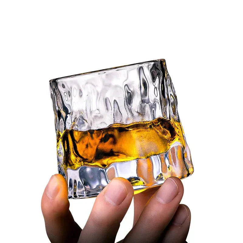 Velzora - Verre à whisky texturé rotatif en verre soufflé | Velzora