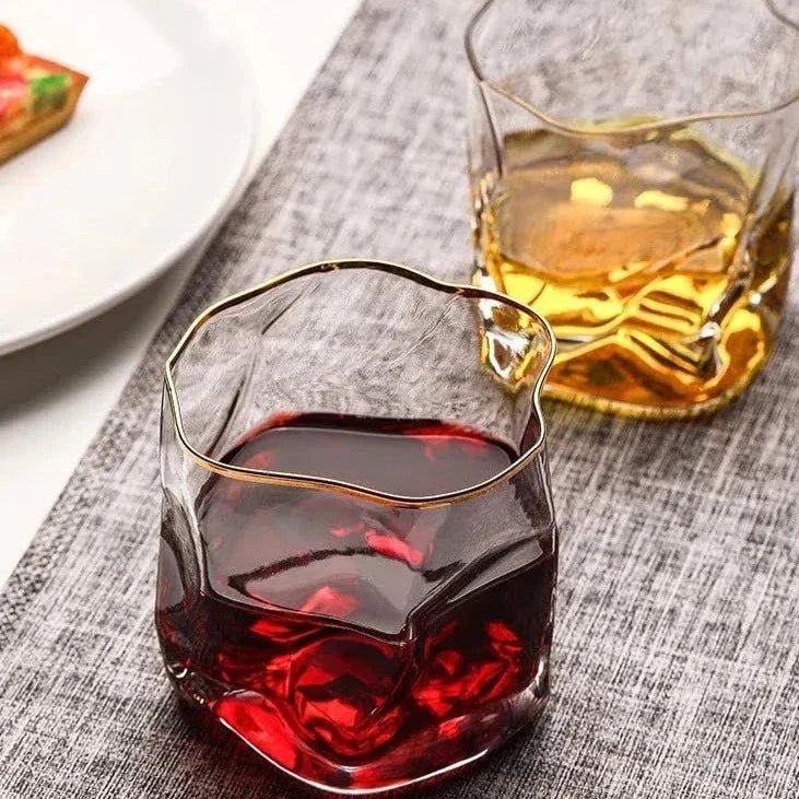 Velzora - Verres à whisky en verre texturé soufflé à la main | Velzora