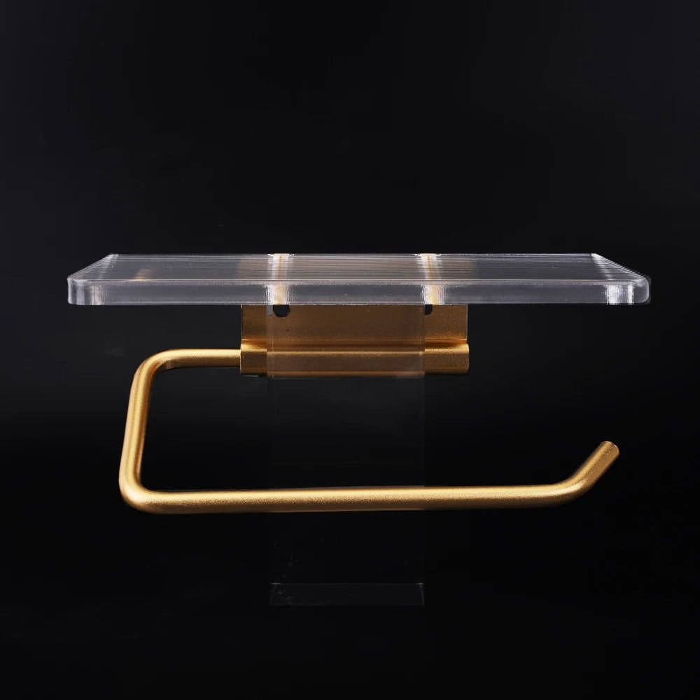 Velzora - Porte-papier toilette mural en métal avec tablette | Velzora