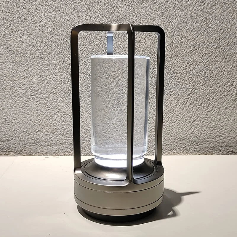 Velzora - Lampe de table dimmable en cristal et métal texturé | Velzora