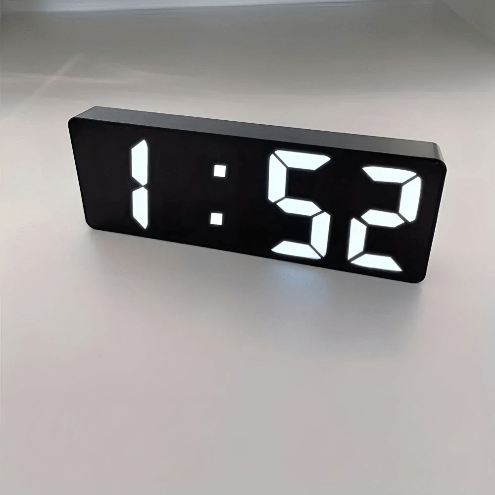 Velzora - Réveil numérique miroir LED design minimaliste en ABS