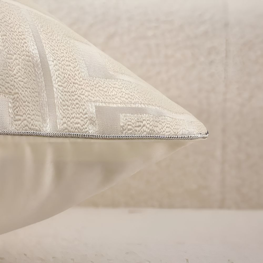 Velzora - Housse de coussin jacquard en velours texturé 45×45 cm