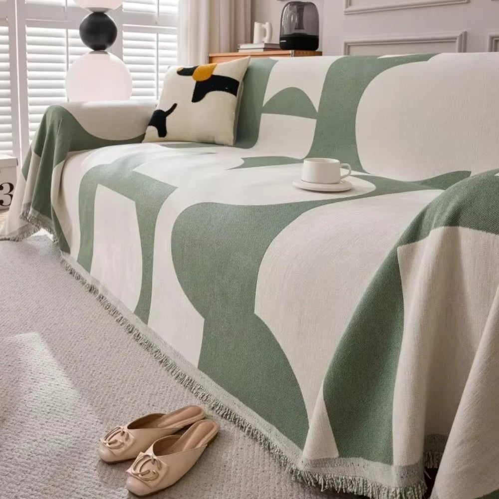 Velzora - Housse de canapé en chenille texturée à motif jacquard bohème | Velzora