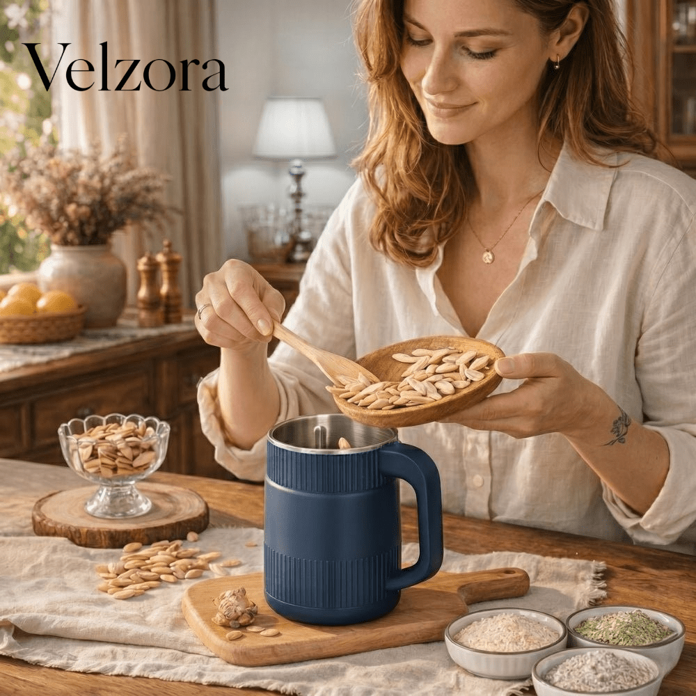 Velzora - Moulin électrique compact en acier pour grains et graines | Velzora
