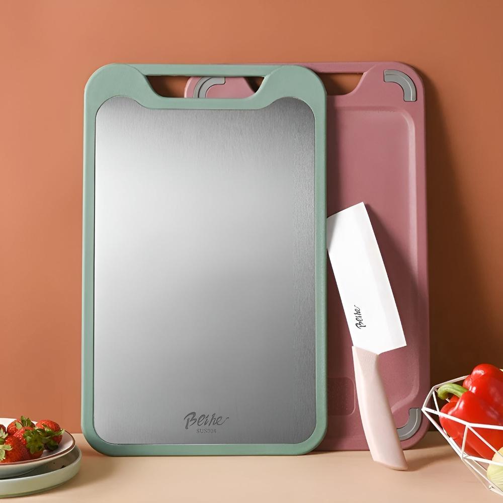 Velzora - Planche à découper double-face inox antibactérienne | Velzora
