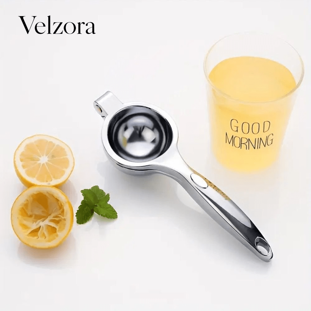Velzora - Presse-agrumes manuel en acier inoxydable avec poignée confortable