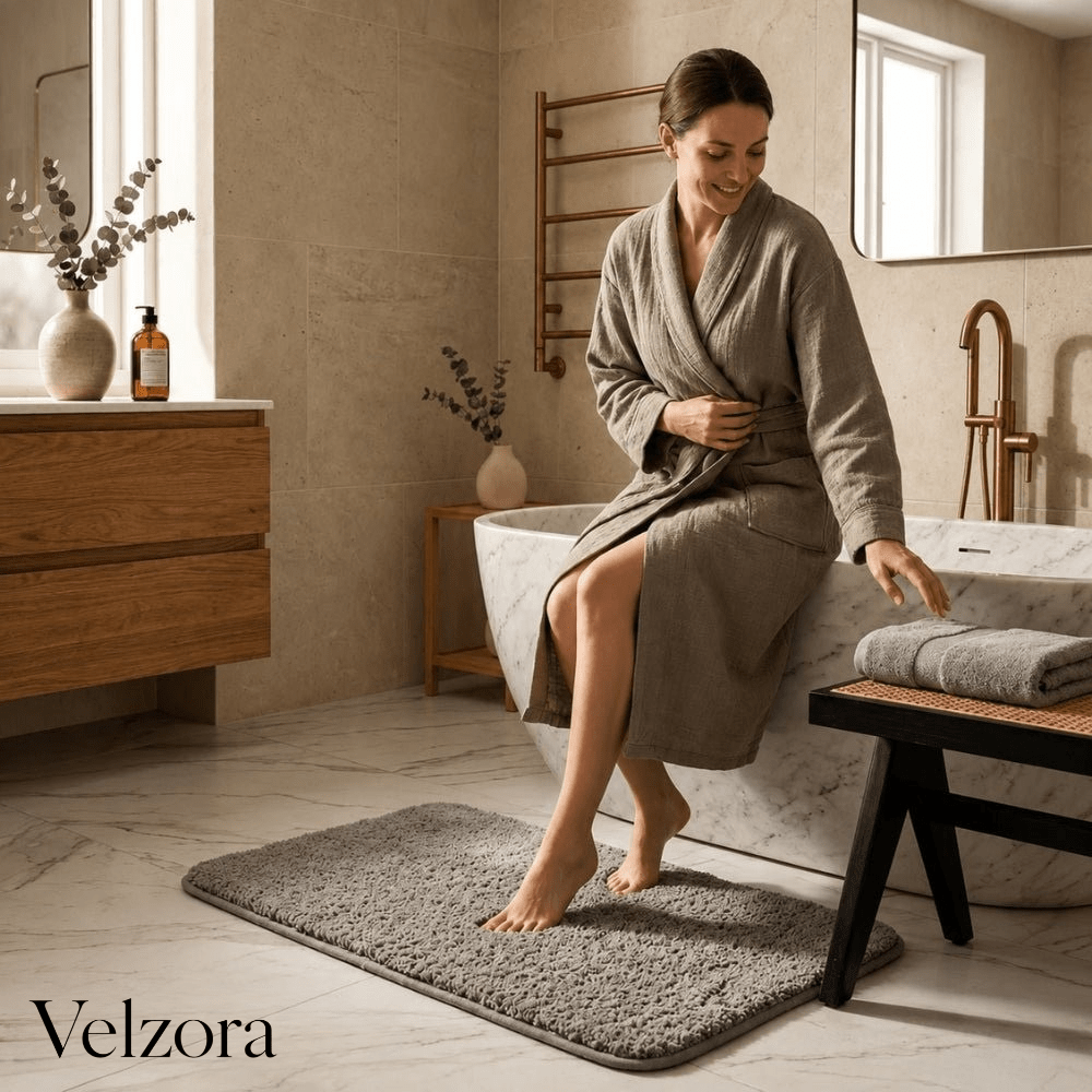 Velzora - Tapis de bain en microfibre épaisse et antidérapant | Velzora