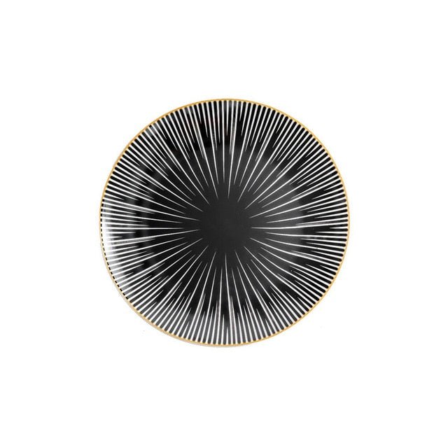 Velzora - Assiette en céramique ronde à motifs abstraits | Velzora