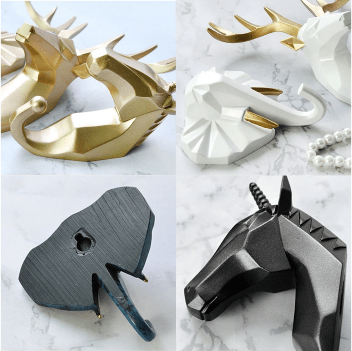 Velzora - Patère murale décorative en résine – Design géométrique animalier | Velzora