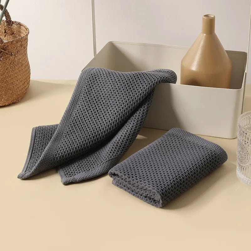 Velzora - Lot de 6 torchons en coton gaufré – Tissage absorbant texturé | Velzora