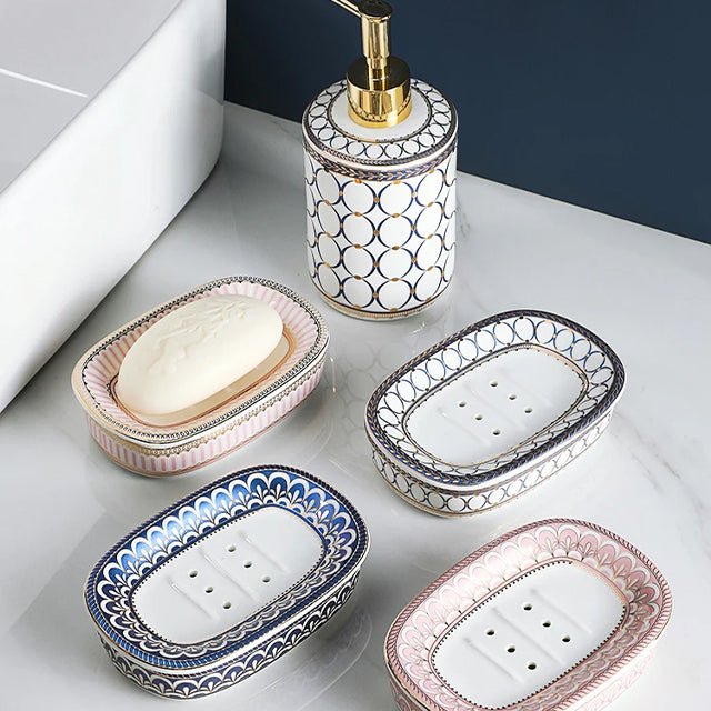 Velzora - Porte-savon décoratif en céramique style Art Déco | Velzora