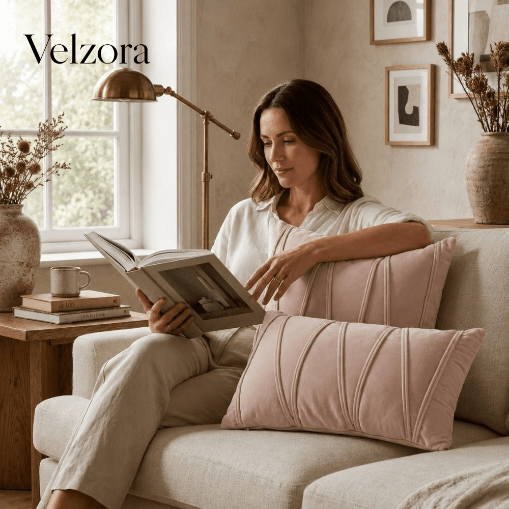 Velzora - Coussin décoratif en velours doux avec housse amovible | Velzora