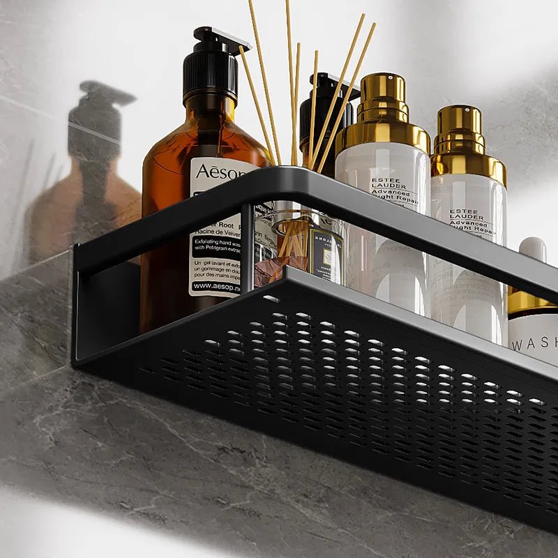 Velzora - Étagère de douche murale en aluminium noir mat | Velzora