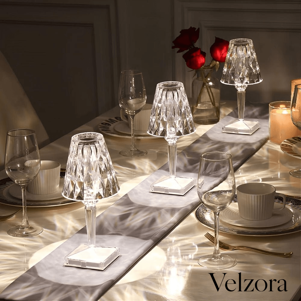 Velzora - Lampe de table en cristal acrylique texturé | Velzora