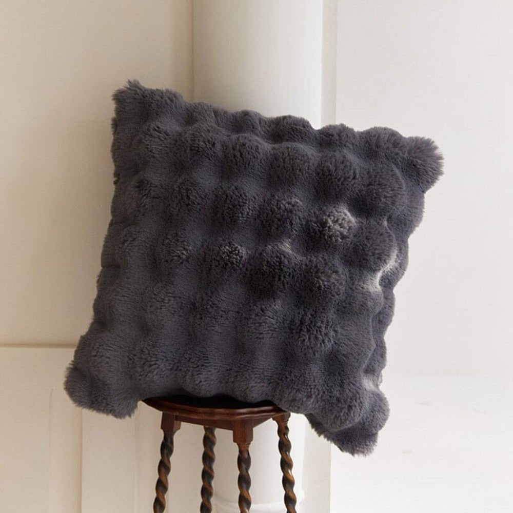 Velzora - Housse de coussin décoratif en fausse fourrure douce