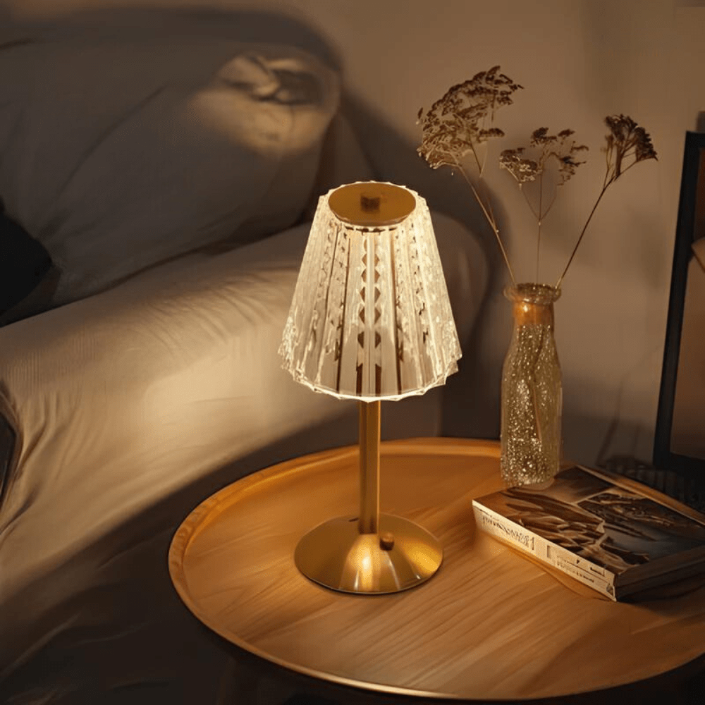 Velzora - Lampe de table cristalline en aluminium brossé | Velzora