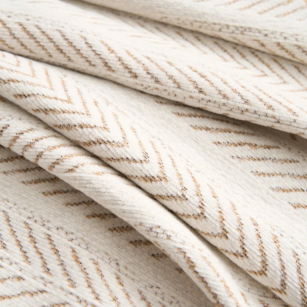 Velzora - Housse de canapé chenille chevron à franges | Velzora