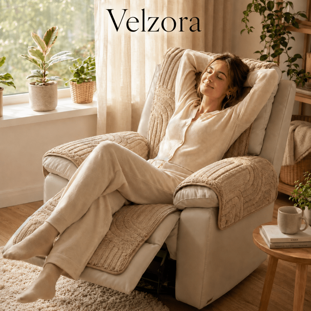 Velzora - Housse de fauteuil inclinable en microfibre épaisse | Velzora
