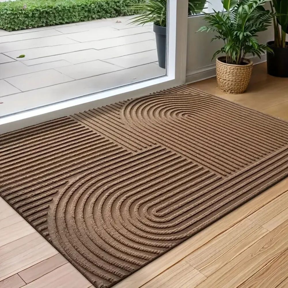 Velzora - Paillasson absorbant à lignes courbes en microfibre | Velzora