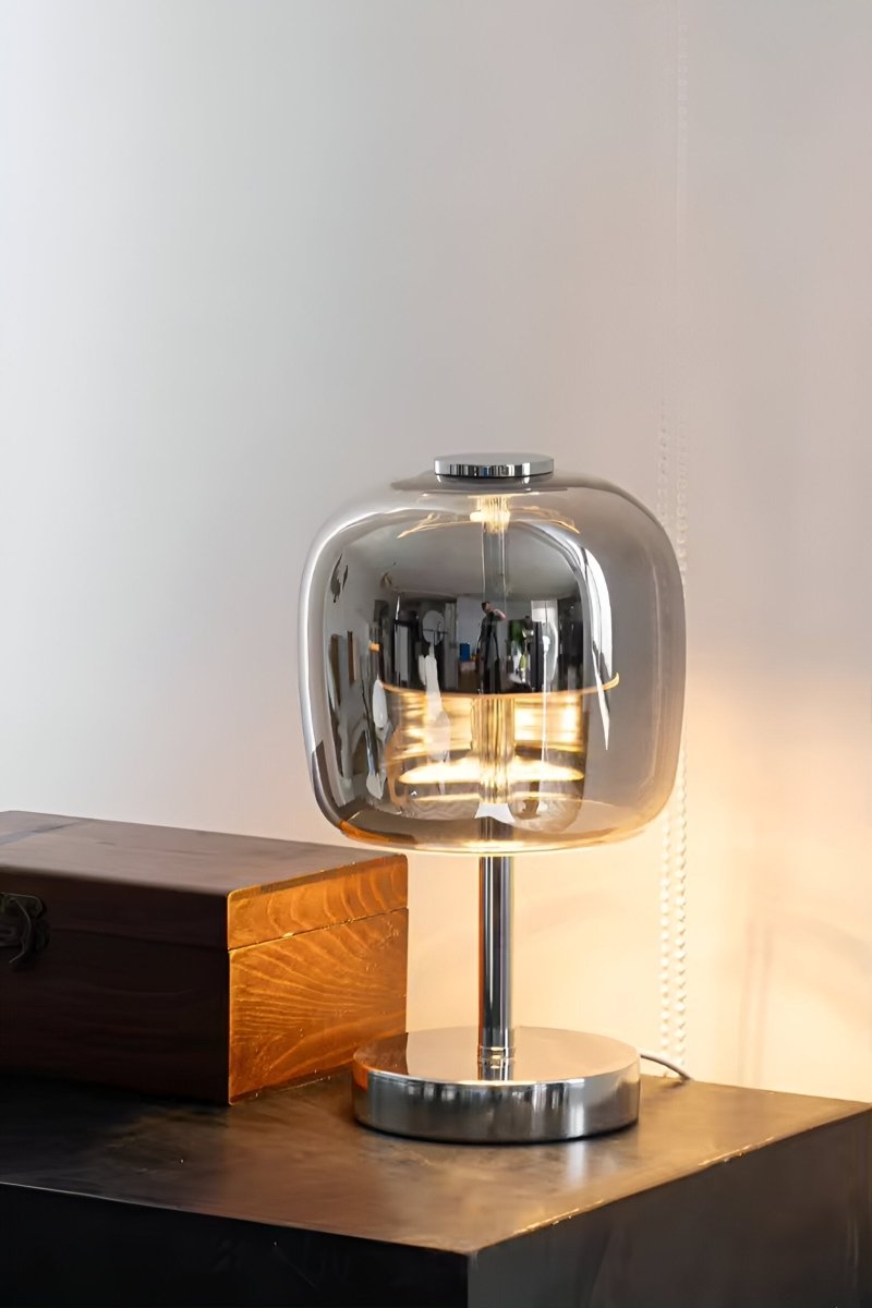 Velzora - Lampe de table en verre fumé dimmable à commande tactile | Velzora