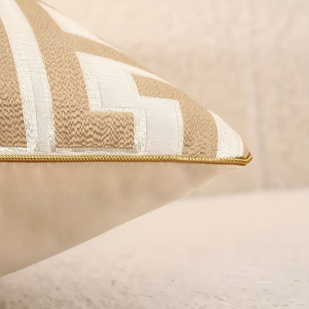 Velzora - Housse de coussin jacquard en velours texturé 45×45 cm