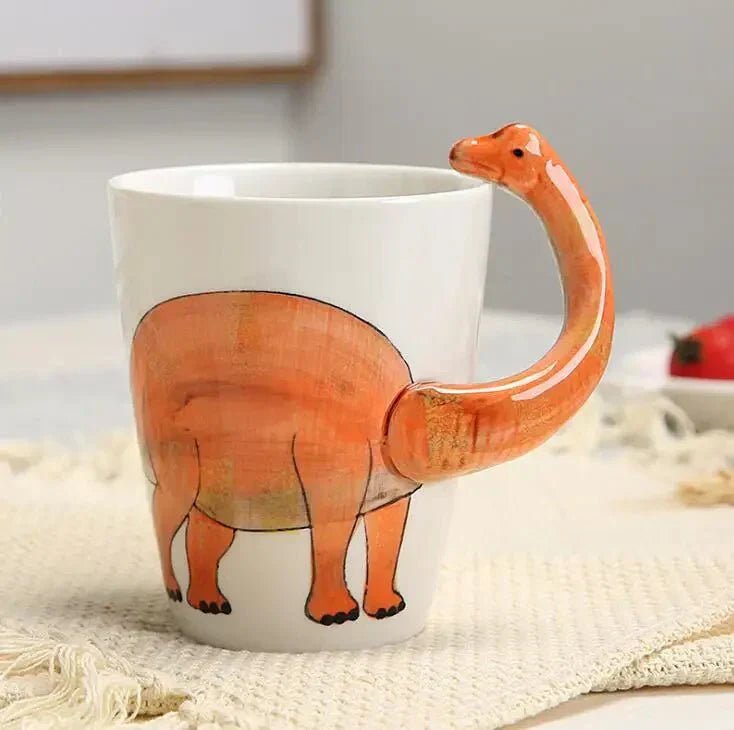 Velzora - Mug en céramique peint à la main – Motif dinosaure ludique | Velzora