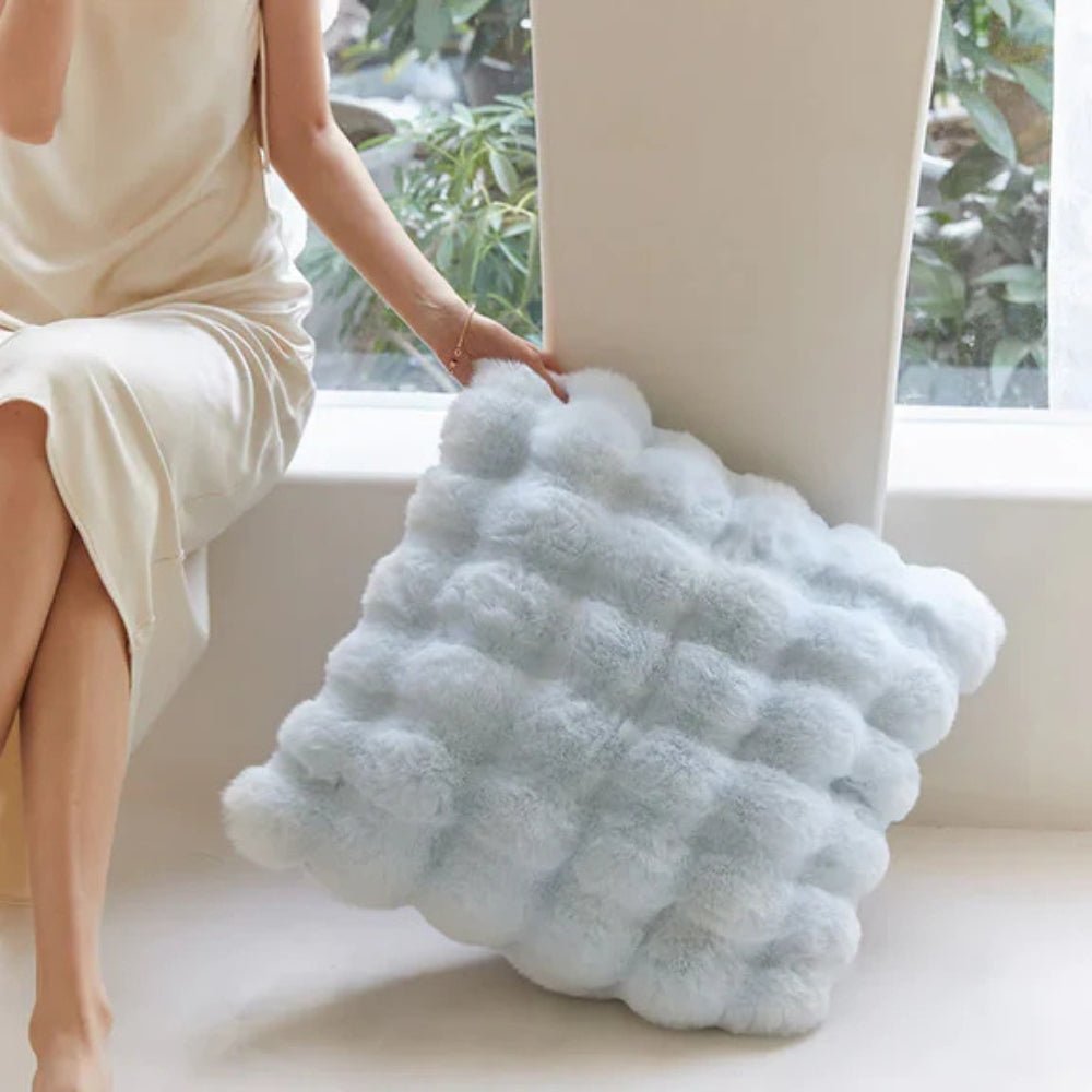 Velzora - Housse de coussin décoratif en fausse fourrure douce