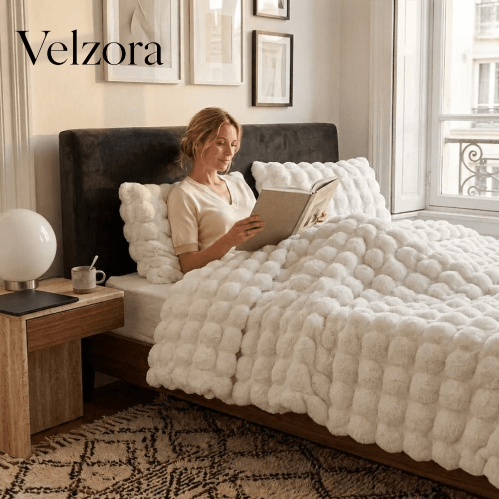 Velzora - Couverture en laine synthétique double face et ultra-douce | Velzora