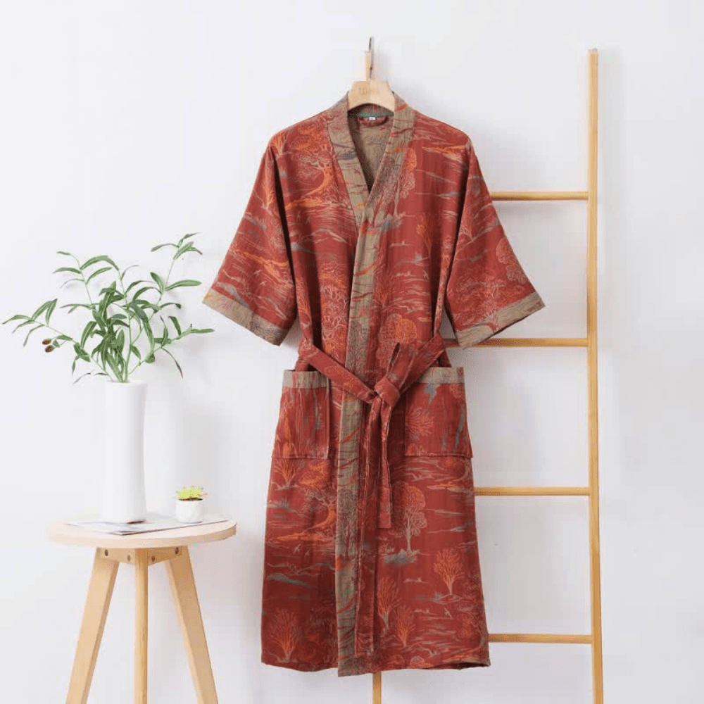 Velzora - Peignoir kimono en coton léger à double gaze | Velzora