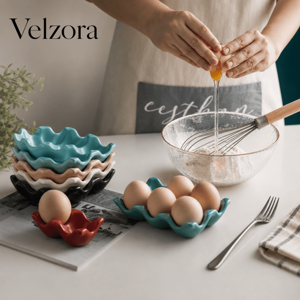 Velzora - Support à œufs en céramique pastel | Velzora