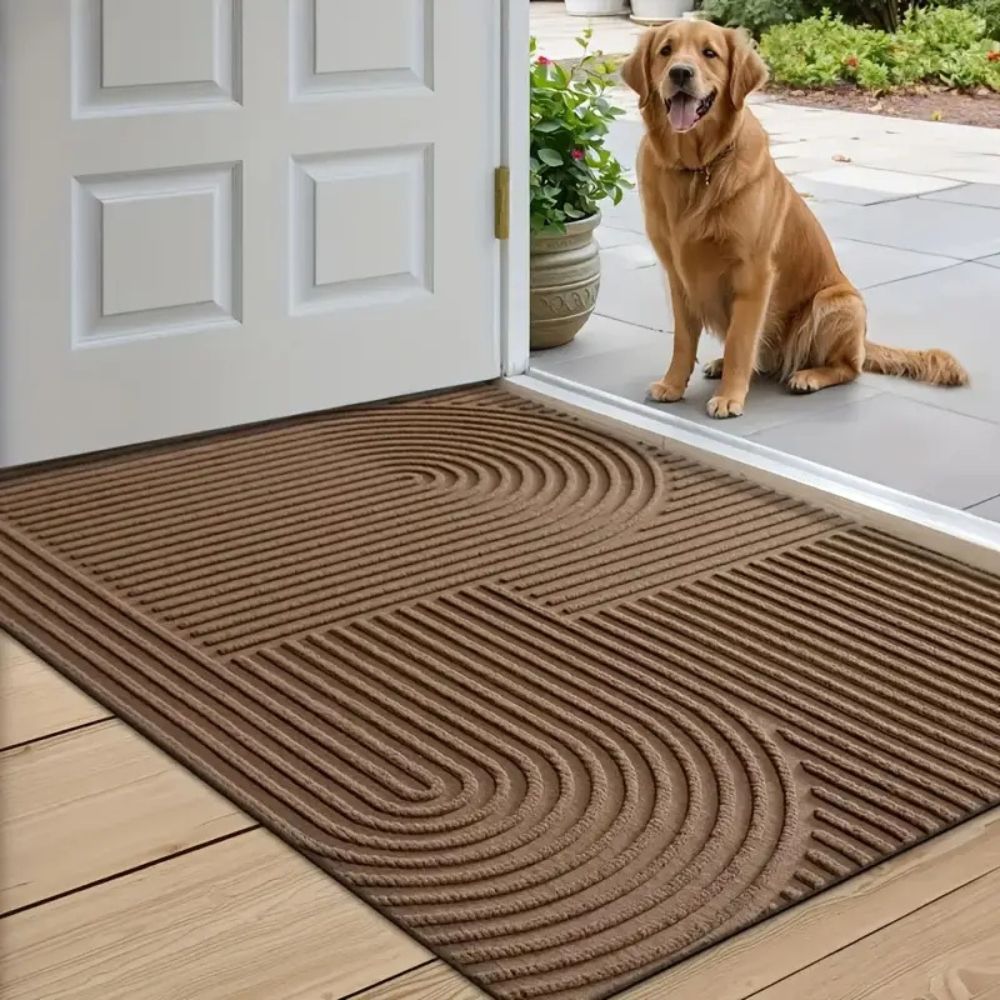 Velzora - Paillasson absorbant à lignes courbes en microfibre | Velzora