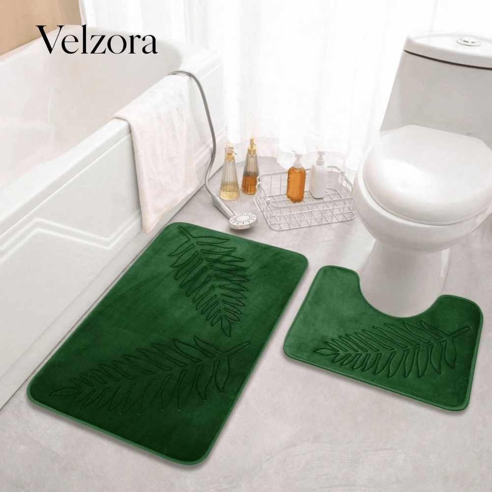 Velzora - Tapis de bain en mousse à mémoire de forme – Surface veloutée absorbante | Velzora