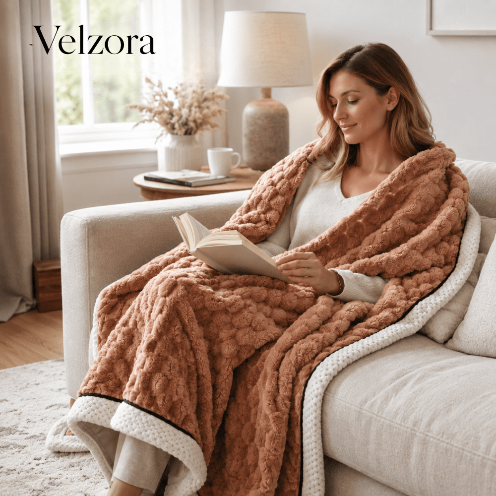 Velzora - Plaid décoratif en sherpa texturé et doux au toucher | Velzora