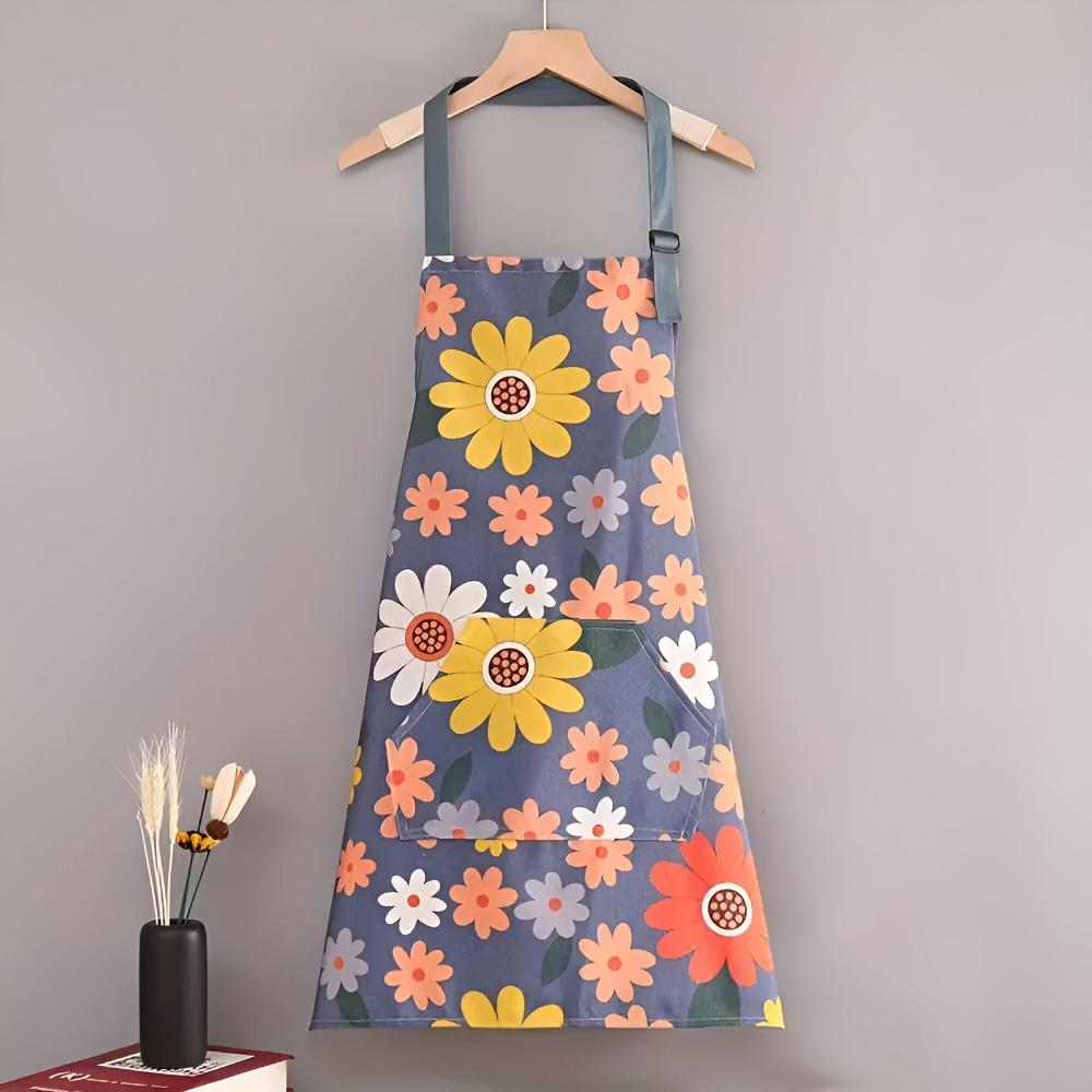 Velzora - Tablier de cuisine en coton enduit à imprimé floral vintage | Velzora