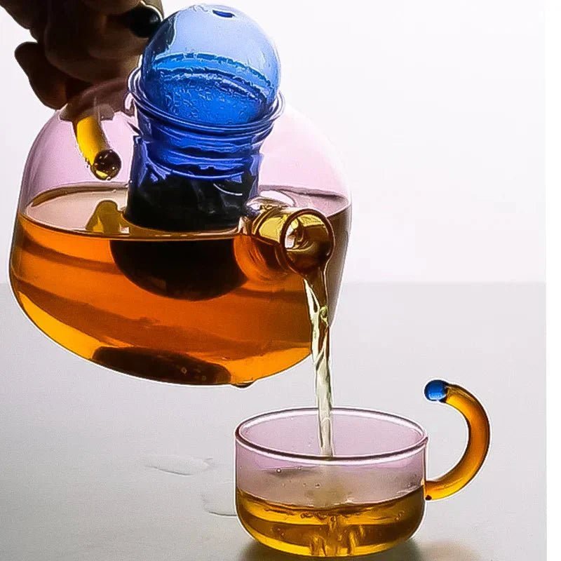 Velzora - Bouilloire translucide en verre borosilicate avec tasses | Velzora