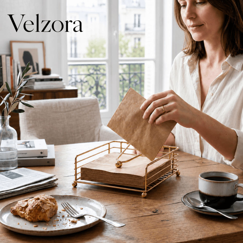 Velzora - Porte-serviettes de table en fer au design épuré | Velzora