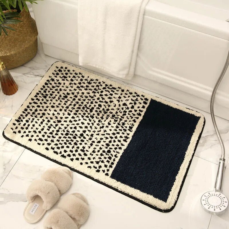Velzora - Tapis de bain en polyester à motif abstrait antidérapant | Velzora