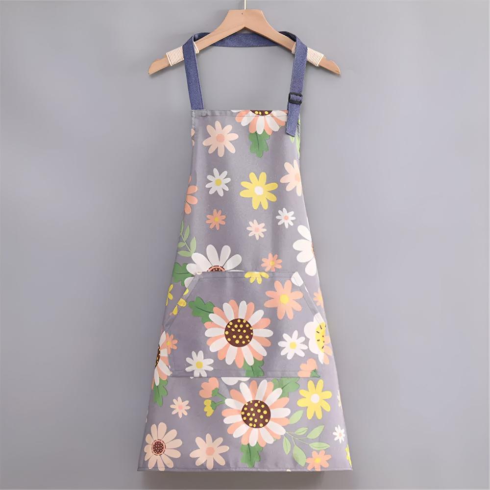 Velzora - Tablier de cuisine en coton enduit à imprimé floral vintage | Velzora
