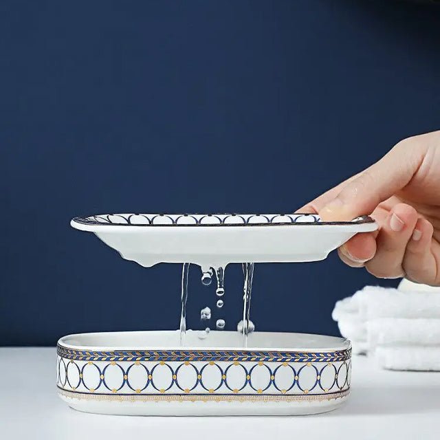 Velzora - Porte-savon décoratif en céramique style Art Déco | Velzora