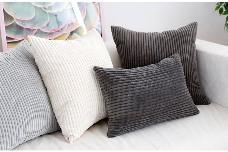 Velzora - Housse de coussin en velours côtelé doux et texturé | Velzora