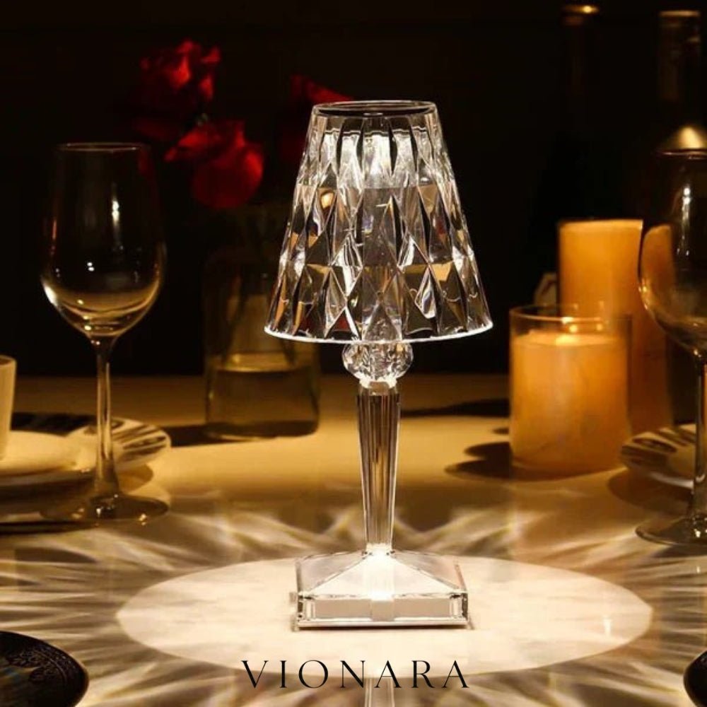 Velzora - Lampe de table en cristal acrylique texturé | Velzora
