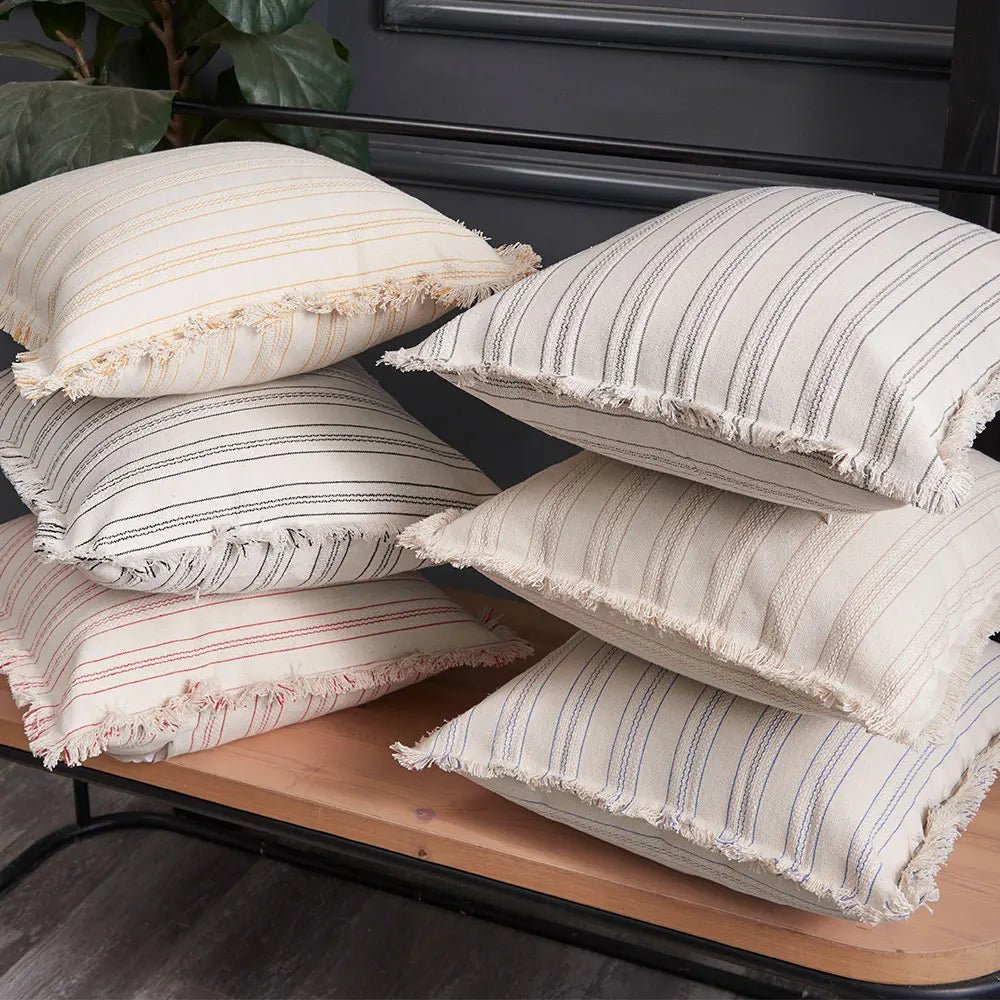 Velzora - Housse de coussin jacquard à franges en coton mélangé | Velzora