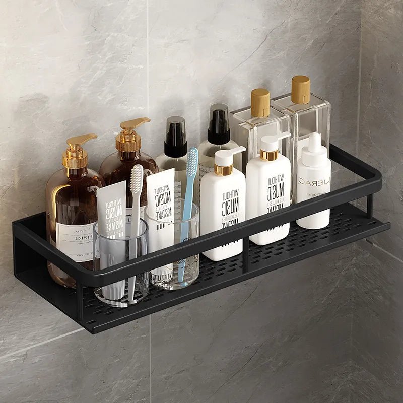 Velzora - Étagère de douche murale en aluminium noir mat | Velzora
