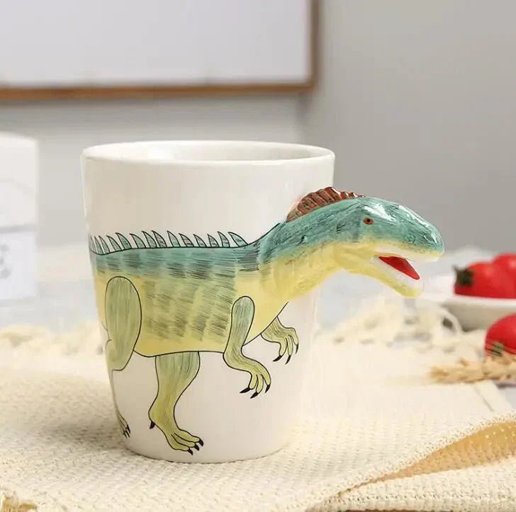 Velzora - Mug en céramique peint à la main – Motif dinosaure ludique | Velzora