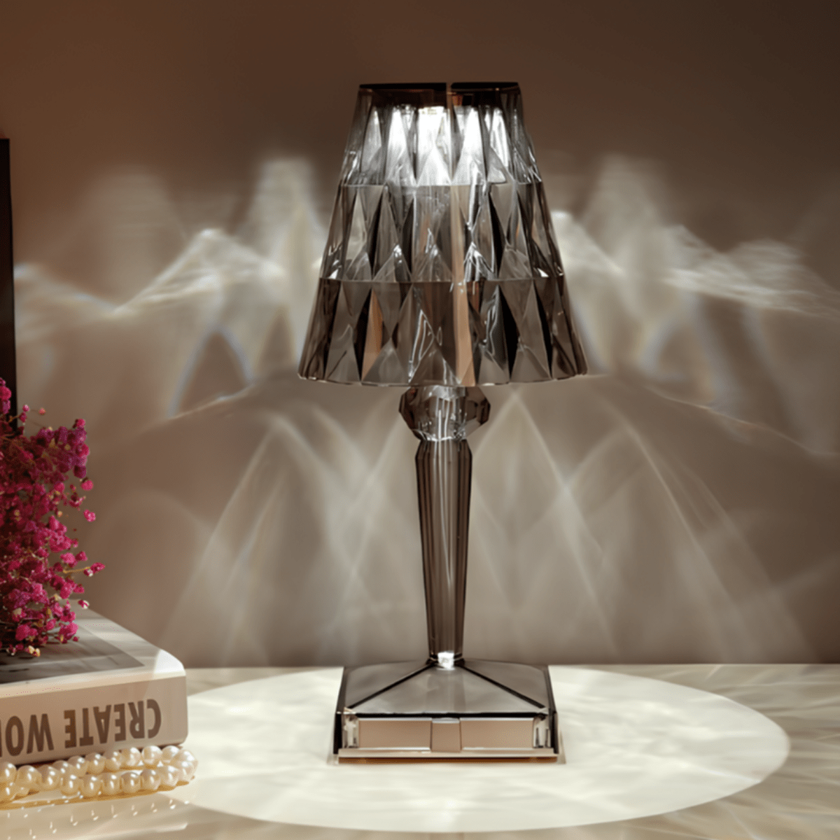 Velzora - Lampe de table en cristal acrylique texturé | Velzora