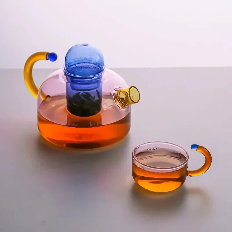Velzora - Bouilloire translucide en verre borosilicate avec tasses | Velzora