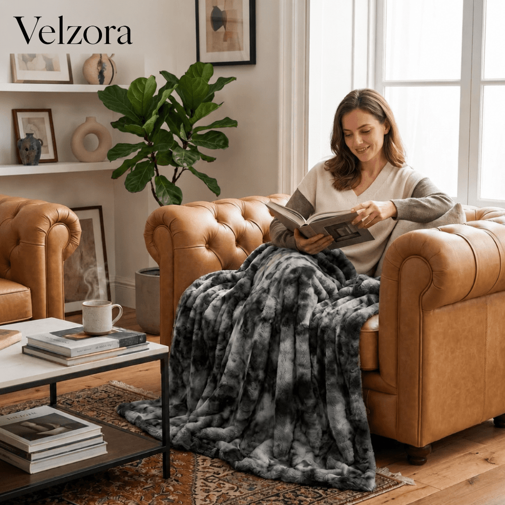 Velzora - Plaid en polaire double face ultra-doux pour chambre et salon | Velzora