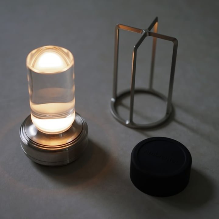 Velzora - Lampe de table dimmable en cristal et métal texturé | Velzora