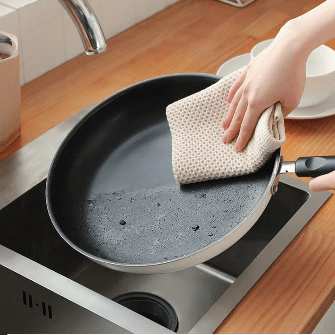 Velzora - Lot de 6 torchons en coton gaufré – Tissage absorbant texturé | Velzora